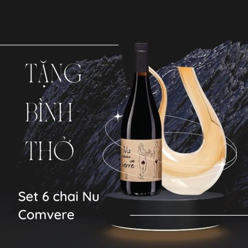 Combo 2 chai Vang Nu Comvere Tặng decanter